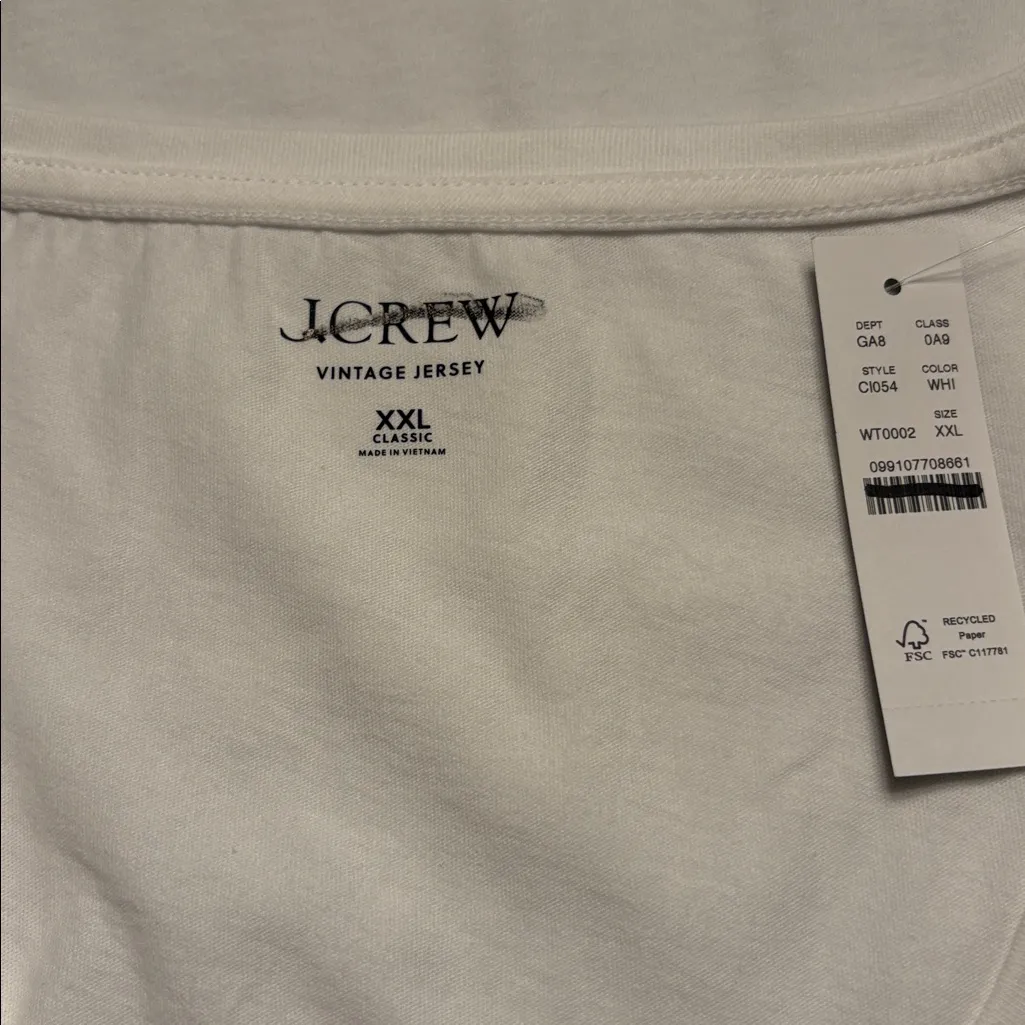 J Crew women’s Vintage jersey scoopneck tank 100% cotton white Size XXL NWT - Image 5