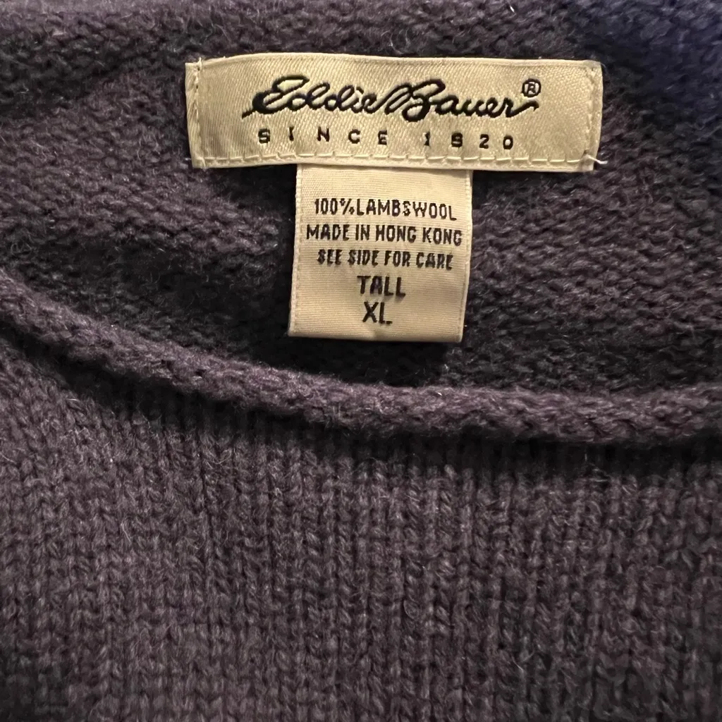 Vintage 90's Eddie Bauer Wool Fairisle Print Sweater - Image 4