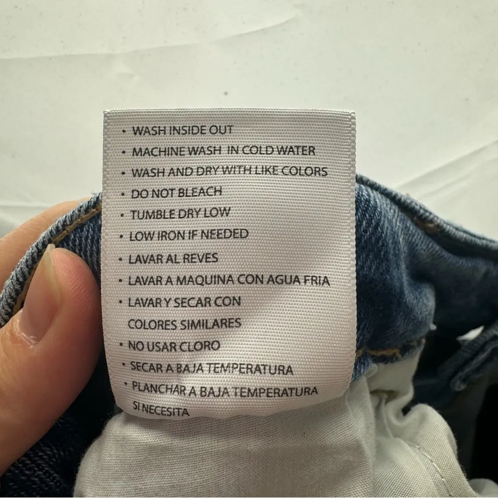 Kancan Straight Ankle High Rise Ripped Frayed Raw Hem Jeans Size 32 - Image 5