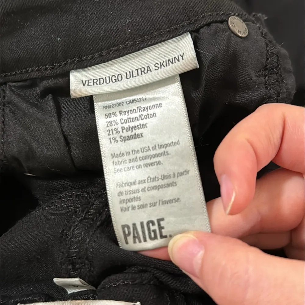 Paige Verdugo Ultra Skinny Jeans in black overdye size 28 - Image 11