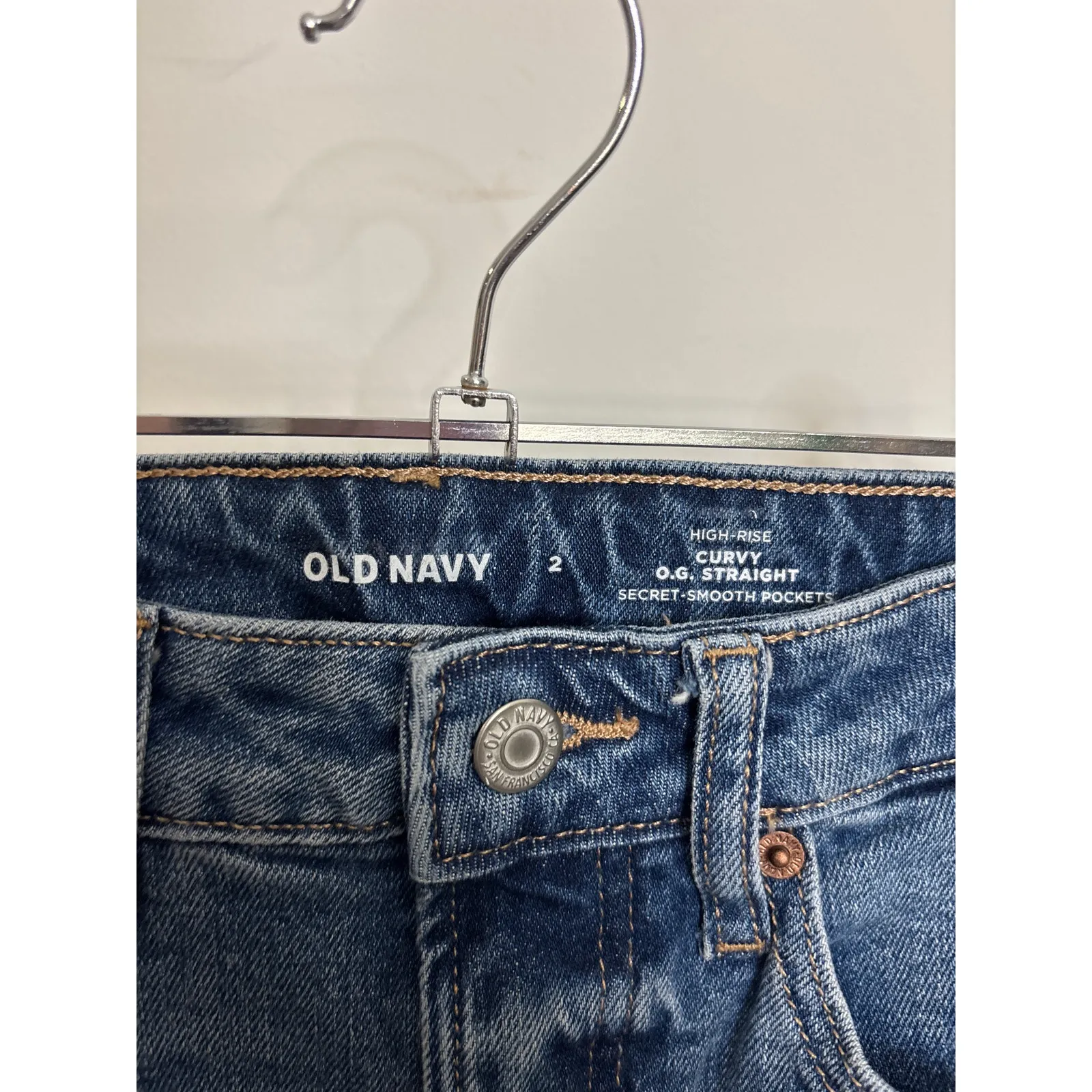 Old Navy O.G. Straight Jeans Womens 2 Margarita Blue High Rise Curvy Fit - Image 3