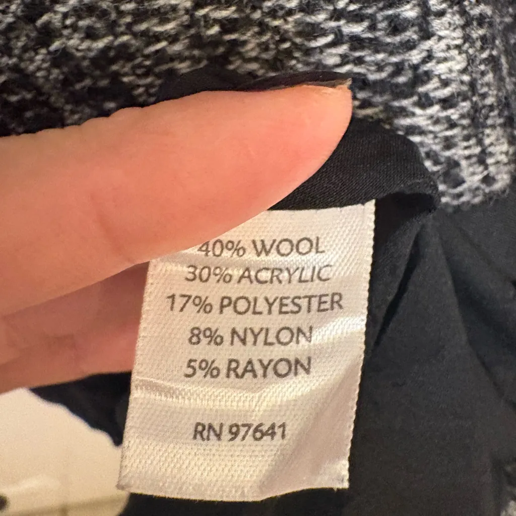 J.Jill Black Wool Blend Textured Knit Longline Coat Jacket Minimalist Petite XS - Image 8