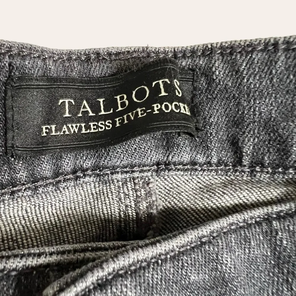 Talbots Flawless Five-Pocket Slim Ankle Gray Mid Rise Jeans Size 16 - Image 3