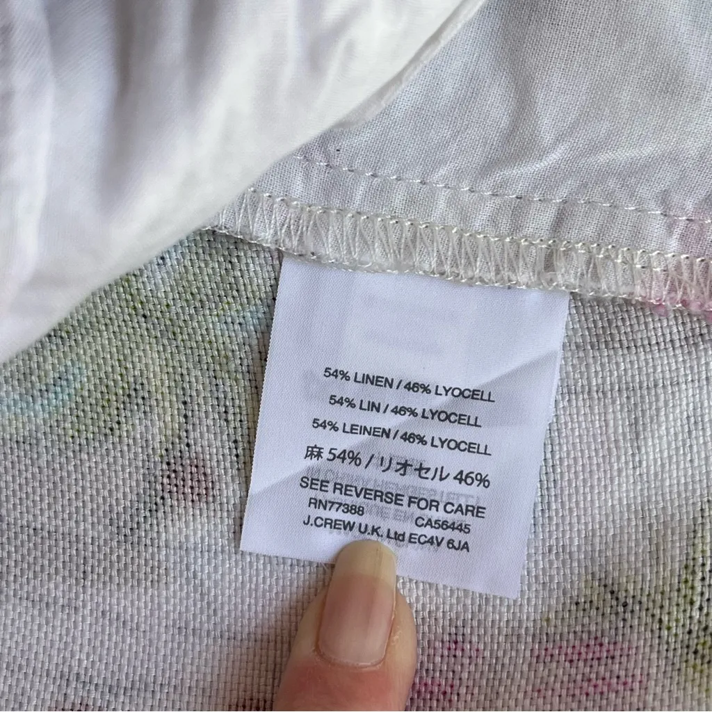 J.Crew• Tropical Harbor Linen Sailor Shorts•size 12 - Image 10