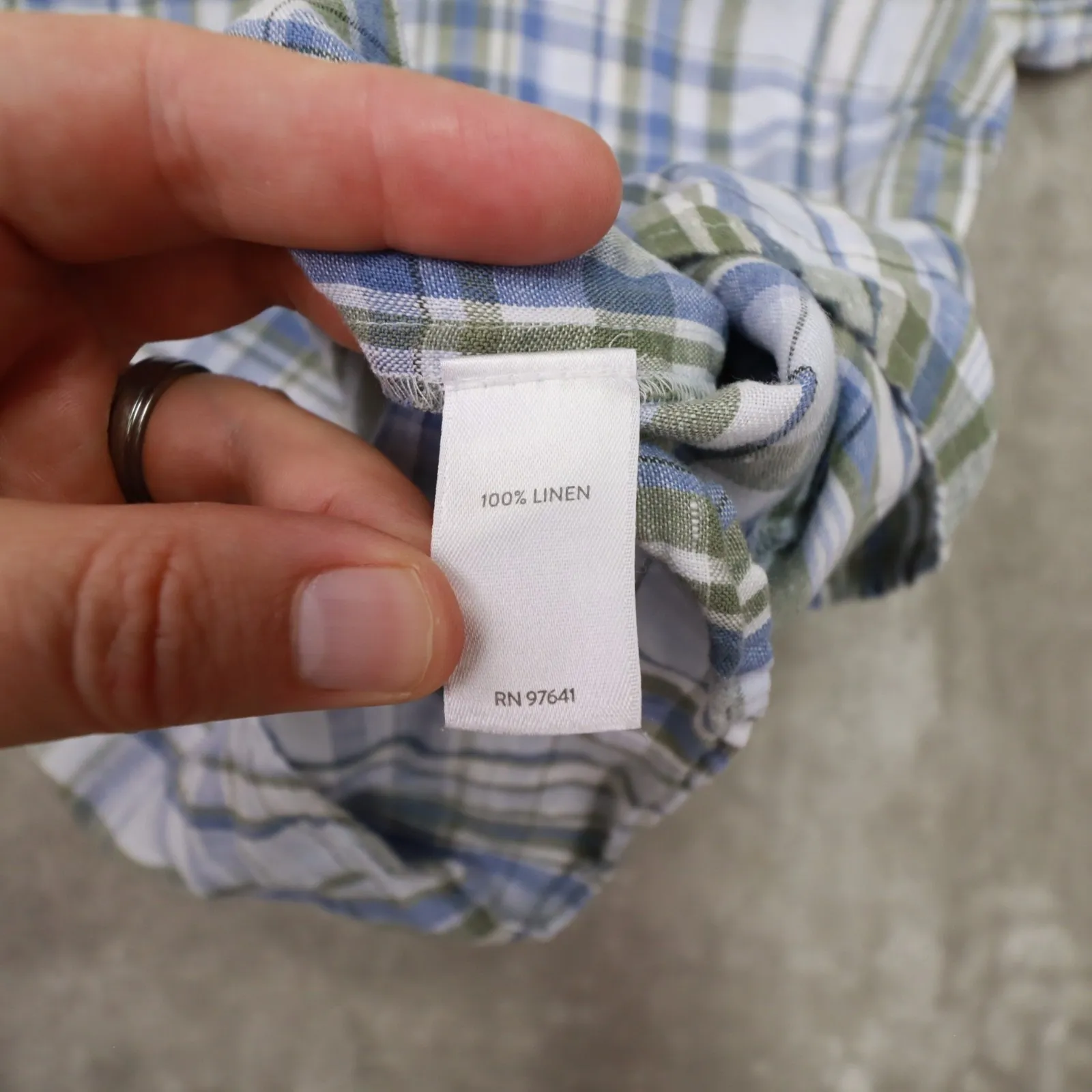 J.Jill Love Linen Blue Plaid Long Sleeve Popover Shirt Women's size Small Beach - Image 6