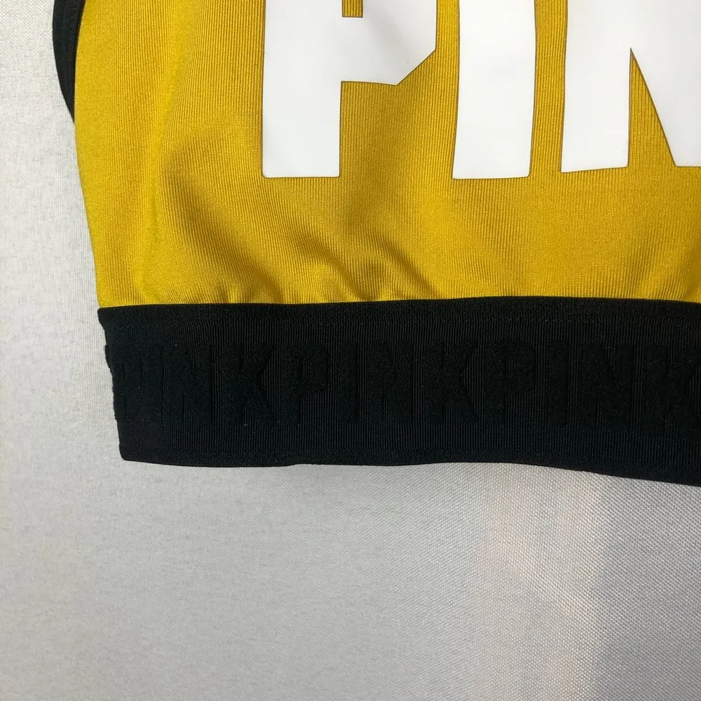 PINK Victoria's Secret Yellow & Black Ultimate Lightly Lined Sports Bra XS - Image 32