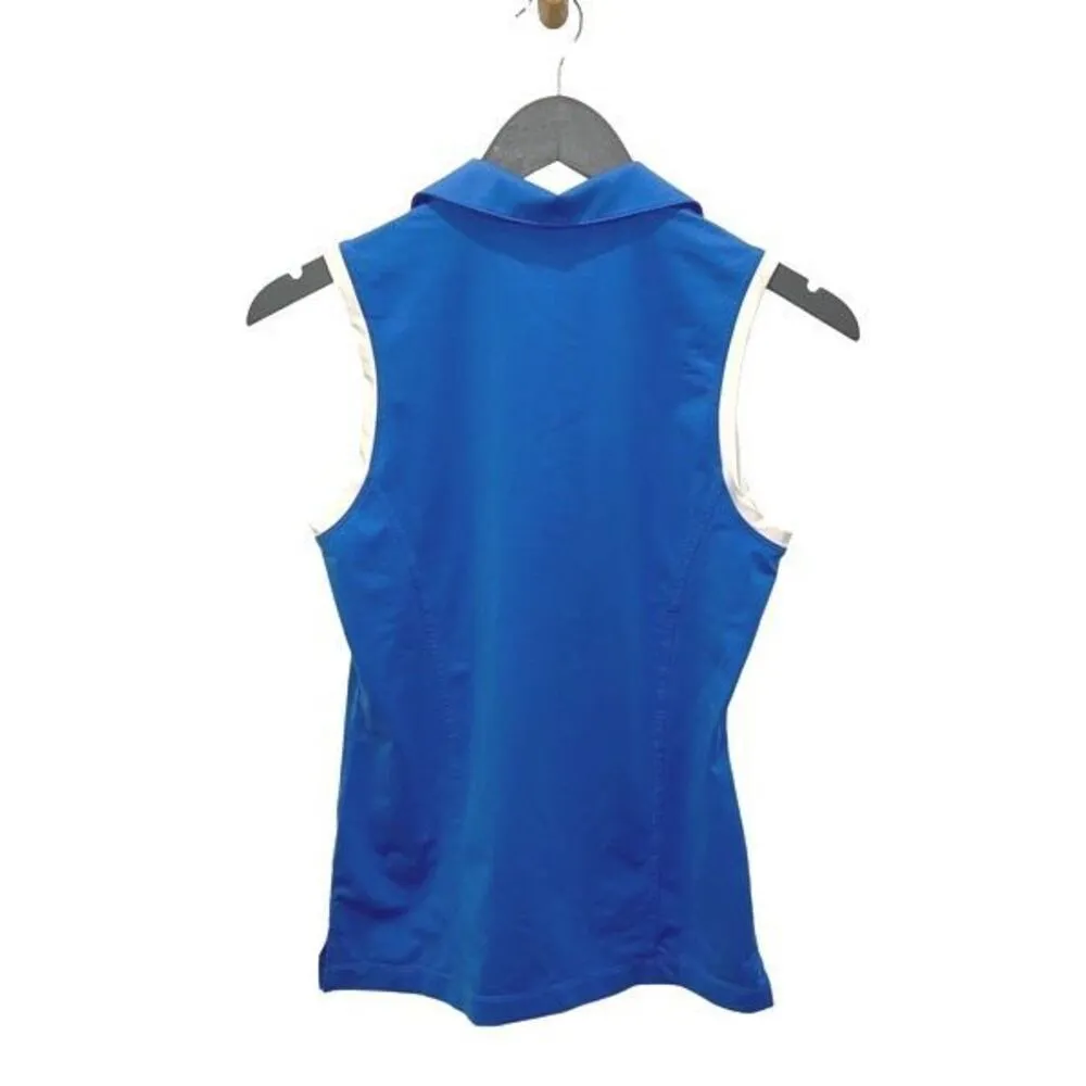 Nike Womens Golf Tour Performance Sleeveless Tennis Polo Shirt Blue Size‎ XS - Image 3