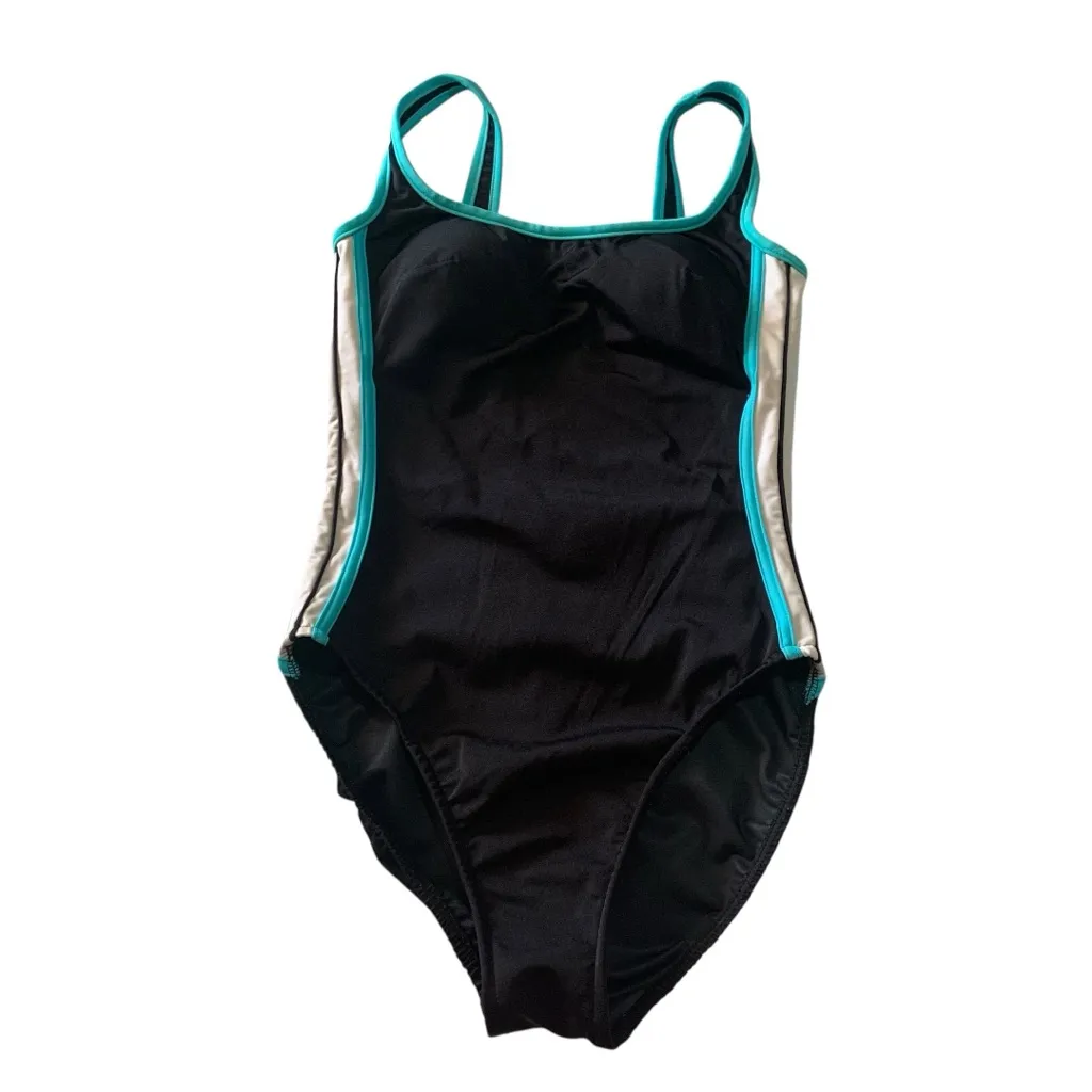 Miraclesuit size 8 medium Black white stripe One Piece Swimsuit bathing beach sl - Image 2