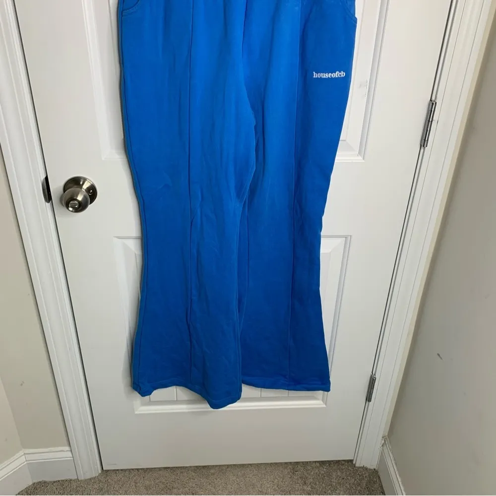 House of CB Oli blue flare leg track wide leg‎ sweat pants - Image 4