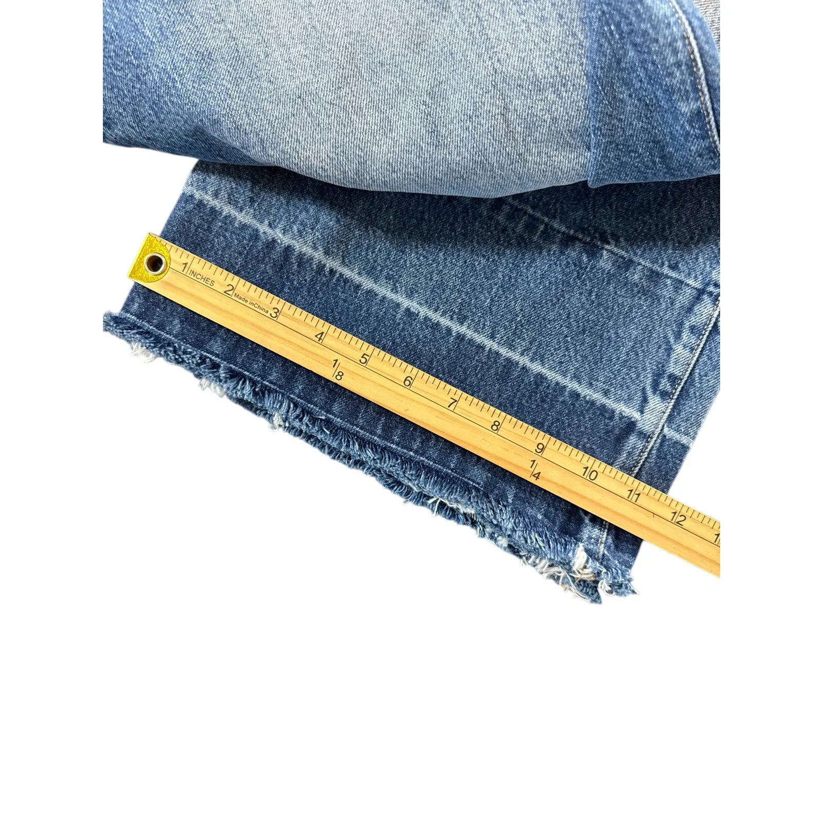 FRAME Mosaic Pleated Jean in Mesa High Rise with Raw/ Released Hem Women's - Image 7