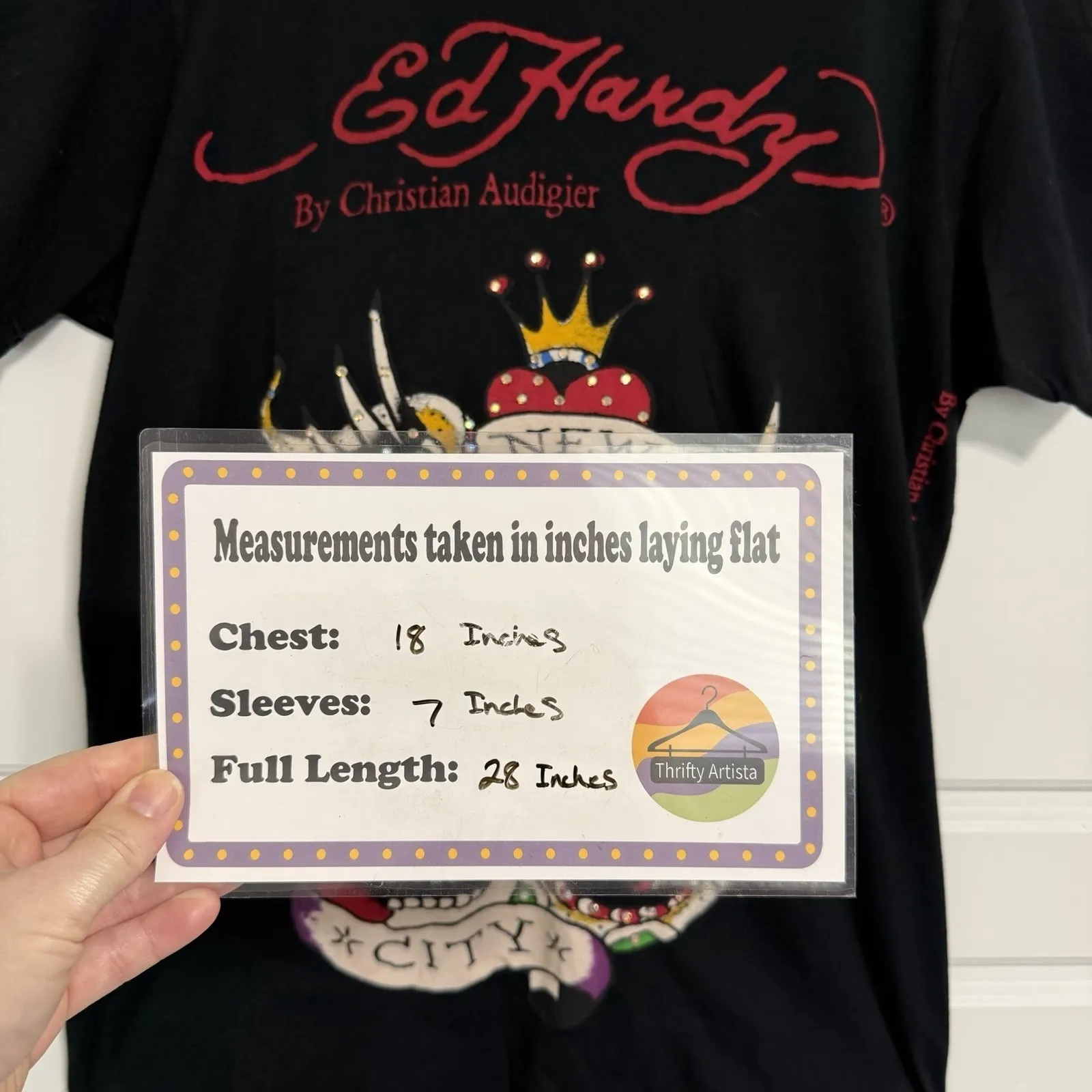 Ed Hardy By Christian Audigier Skull Snake Crown New York City Graphic T Shirt M - Image 2