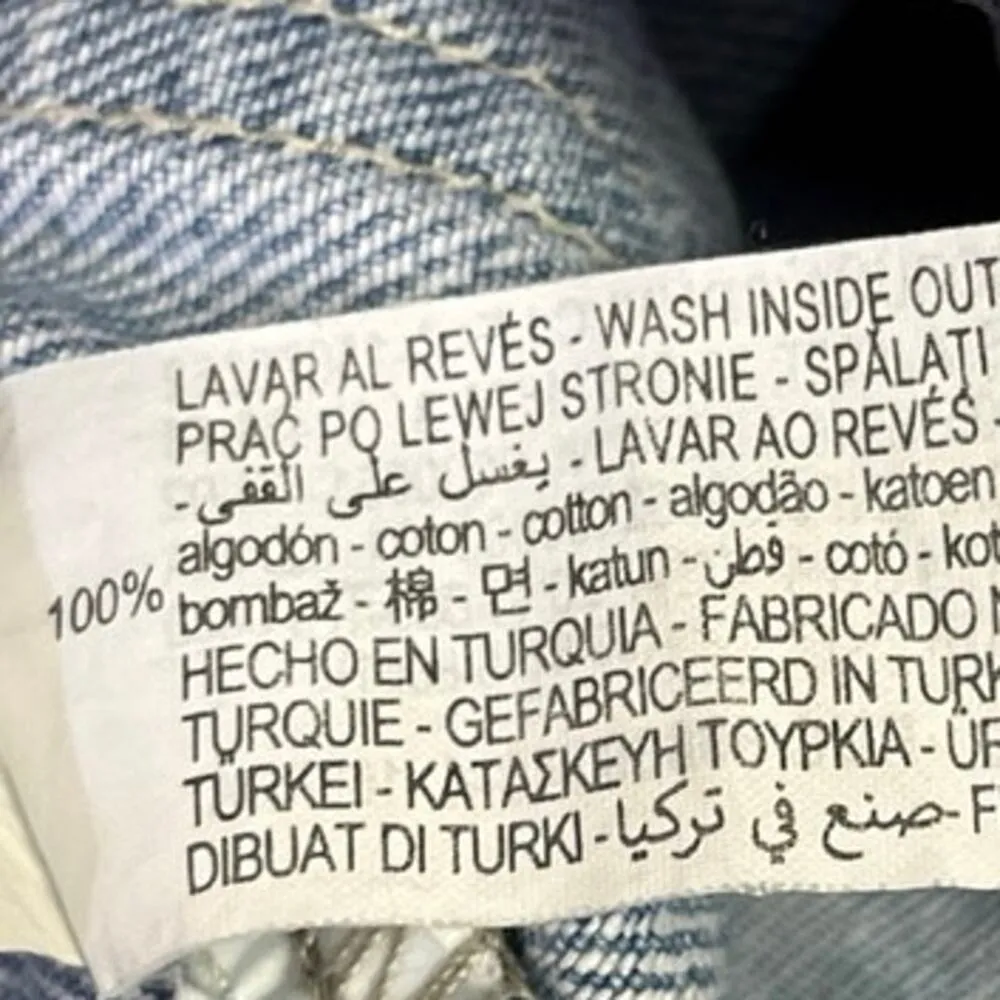 Zara Women's Blue Light Wash Paperbag Straight Leg High Rise Denim Jeans Size 0 - Image 5