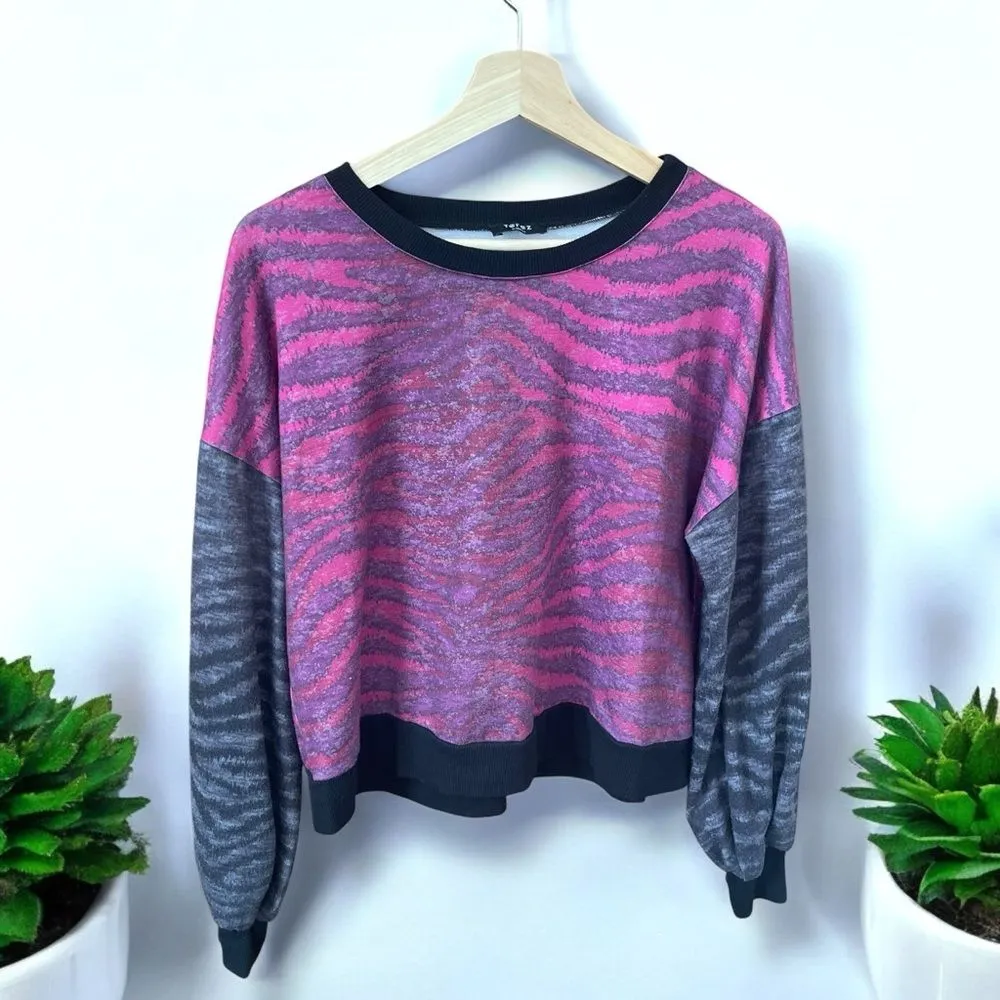 Terez “Show Your Stripes” Zebra Metallic Pullover - XS - Image 3
