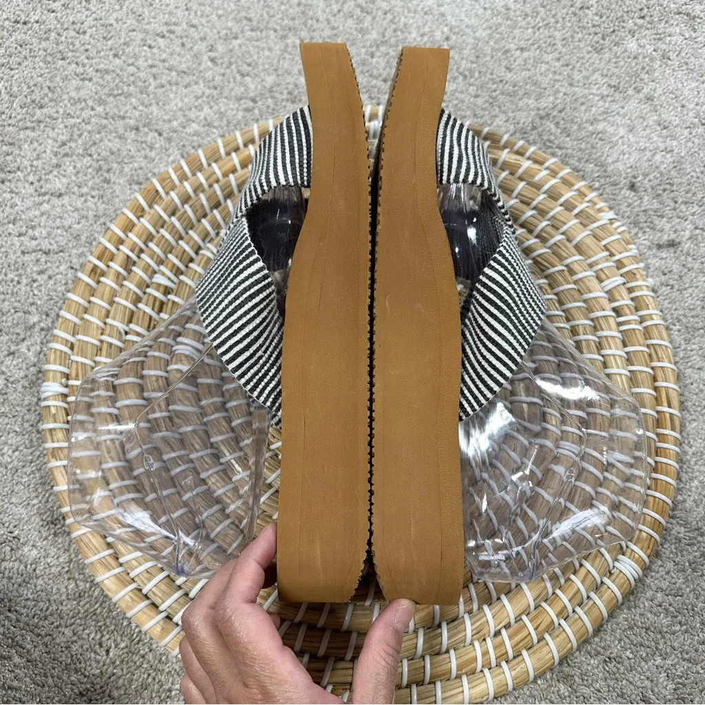 Billabong Women’s Boardwalk Mid-Wedge Sandal Slip On Beach in Black White 10 - Image 8