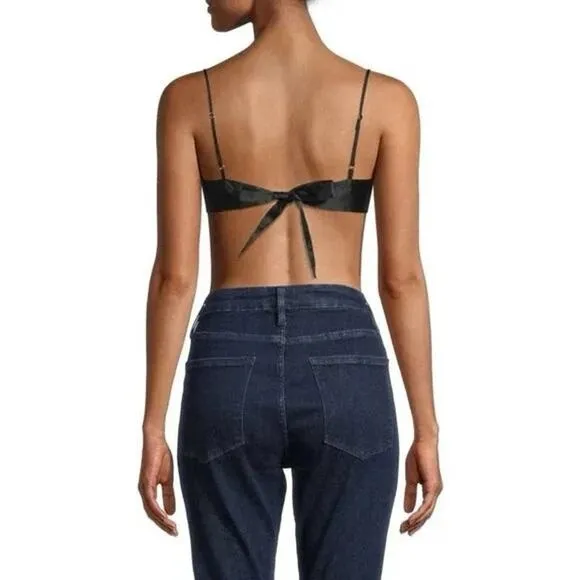 Danielle Bernstein Danielle Bernstein by WeWoreWhat Cowl Top Stretch Charmeuse Black Large - Image 2