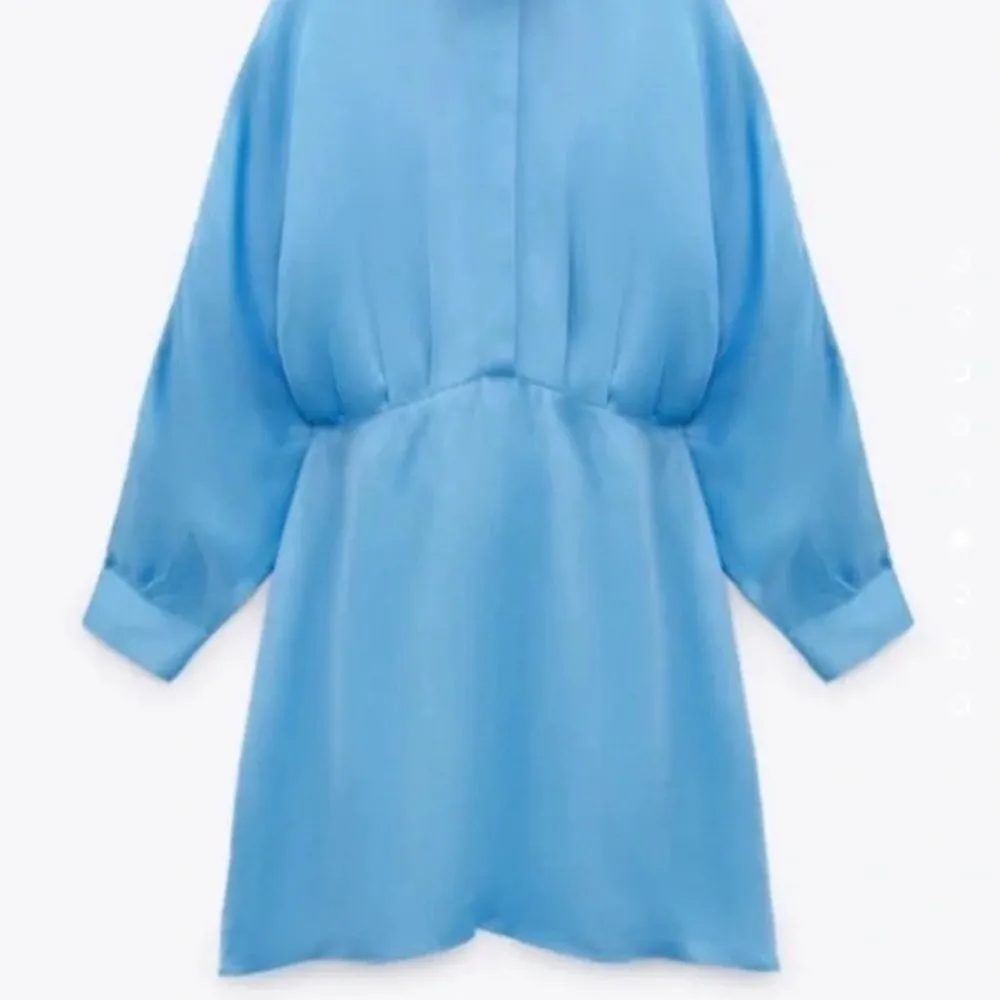 NEW ZARA sky blue Satin Button Up Mini Dress with Gem Detailing - Image 9