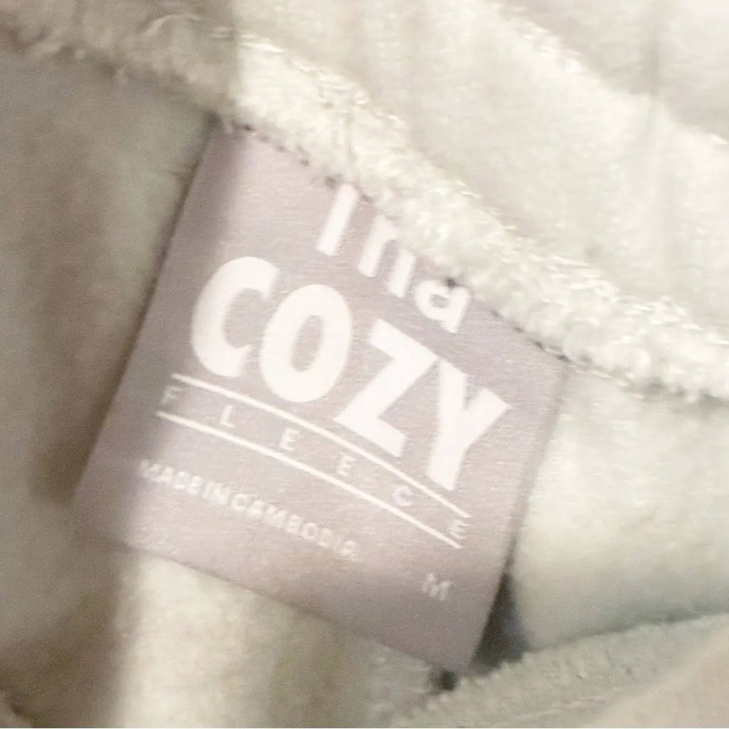 Tna Size Medium Cozy Fleece Shorts Pull On‎ Drawstring Heavy Ivory Womens - Image 3