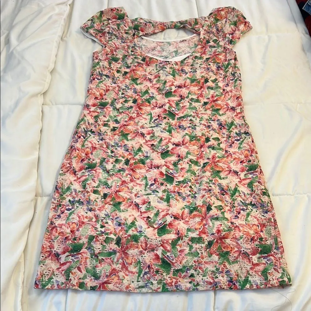 Free People Floral Print Dress with Bow Back - Image 3