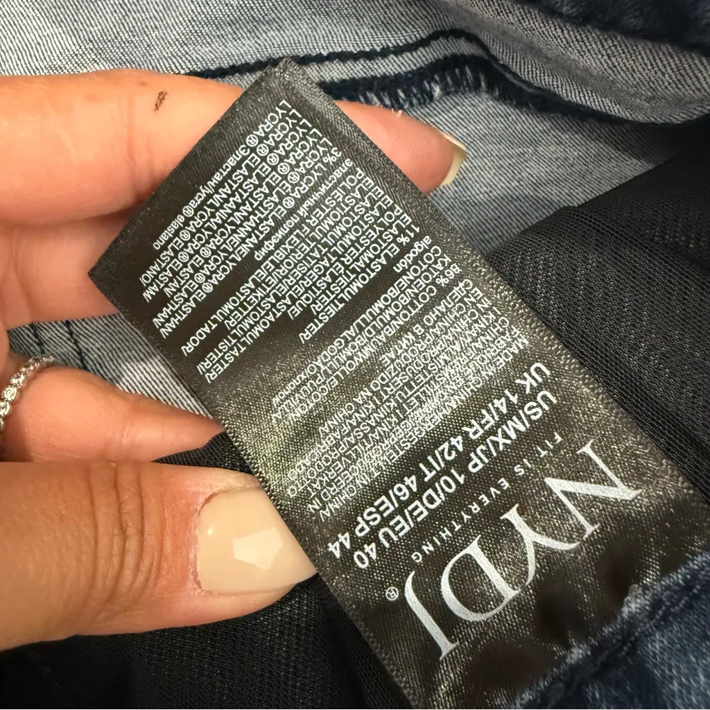 NWT NYDJ Curves 360 Slim Straight Crop Side Slit  Jeans in Caliente Wash Size 10 - Image 7