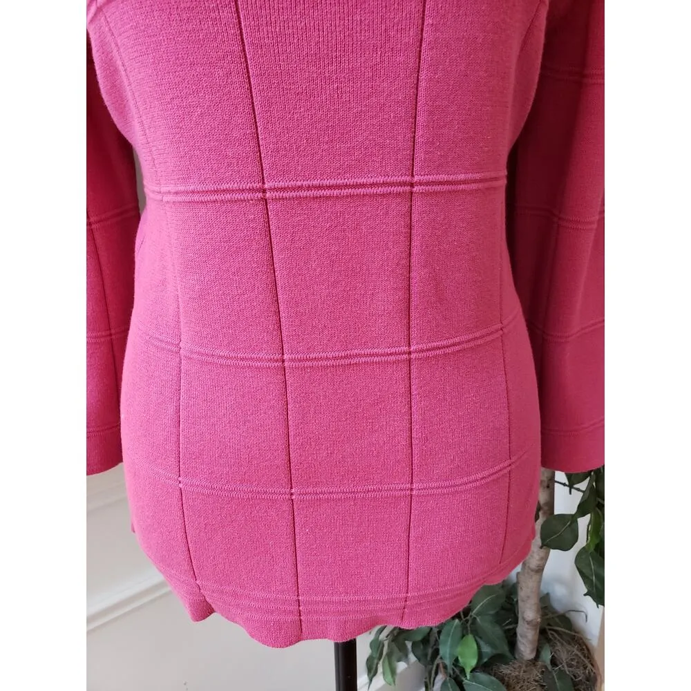 Geoffrey Beene Sweater Womens Size L Pink Casual 3/4 Sleeve Square Neck Pullover - Image 11
