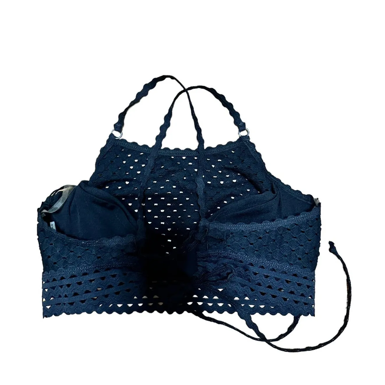 Robin Piccone Chira black‎ bikini top size Large NEW - Image 5