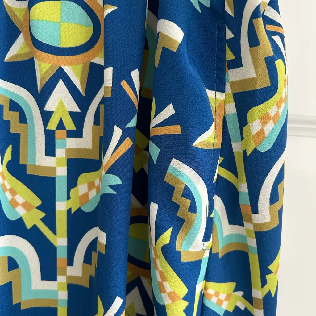 Bob Mackie Wearable Art Western Maxi Skirt Blue Green Size 2X - Image 8