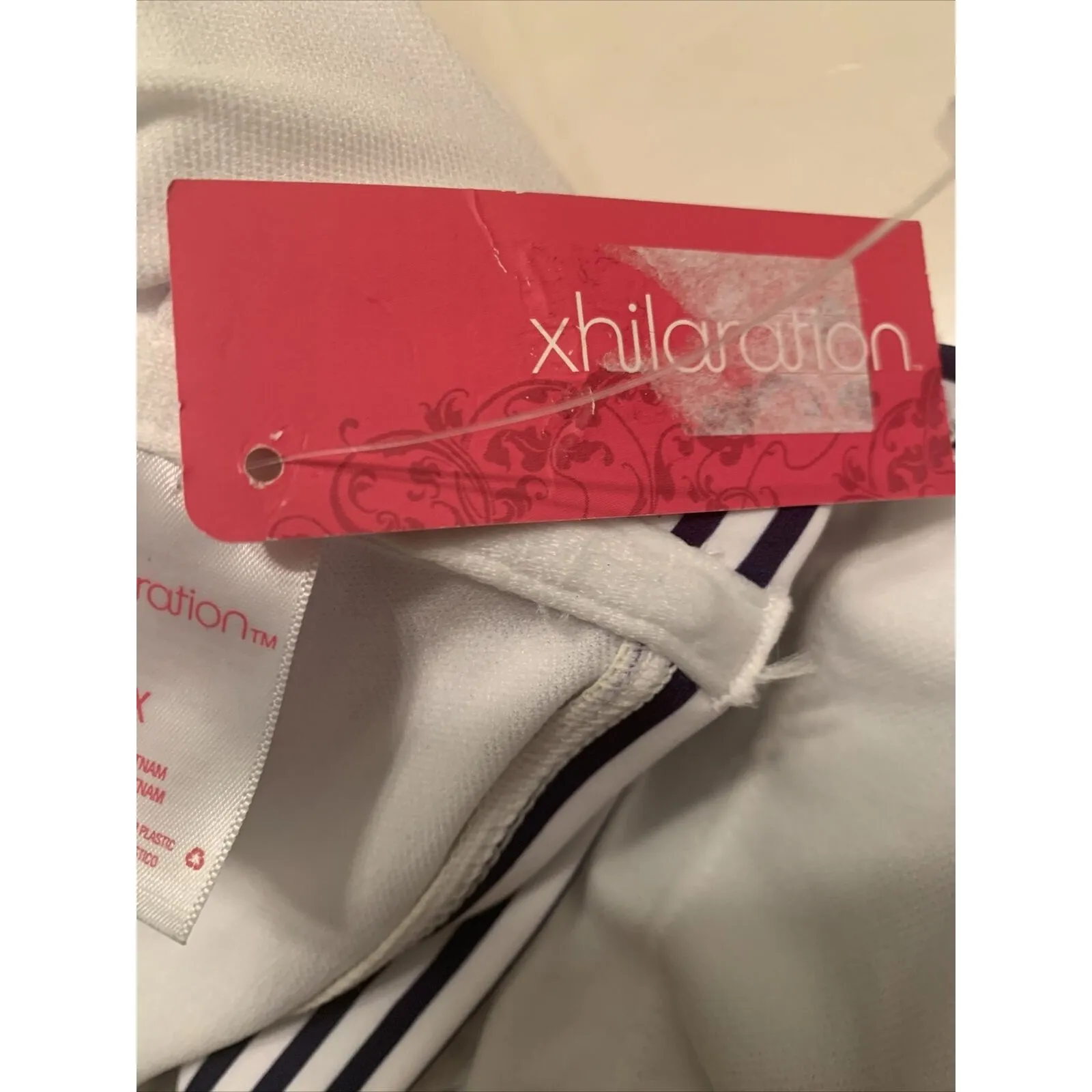 Xhiliration Women's Striped Swim Top Size 2X 20W-22W Blue White - Image 3