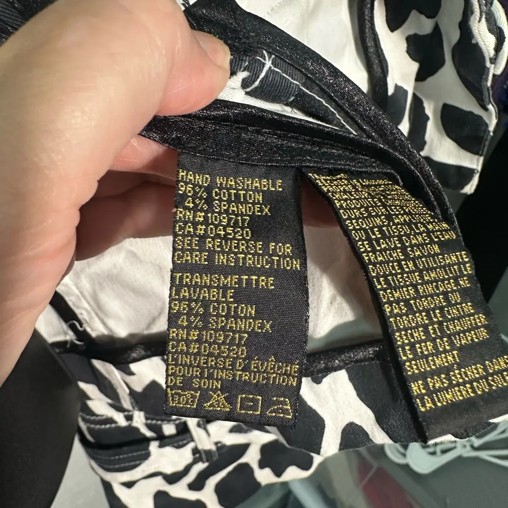 Christine Phillipe Black White Animal Print Cotton Spandex Jacket Size 8 EUC - Image 5