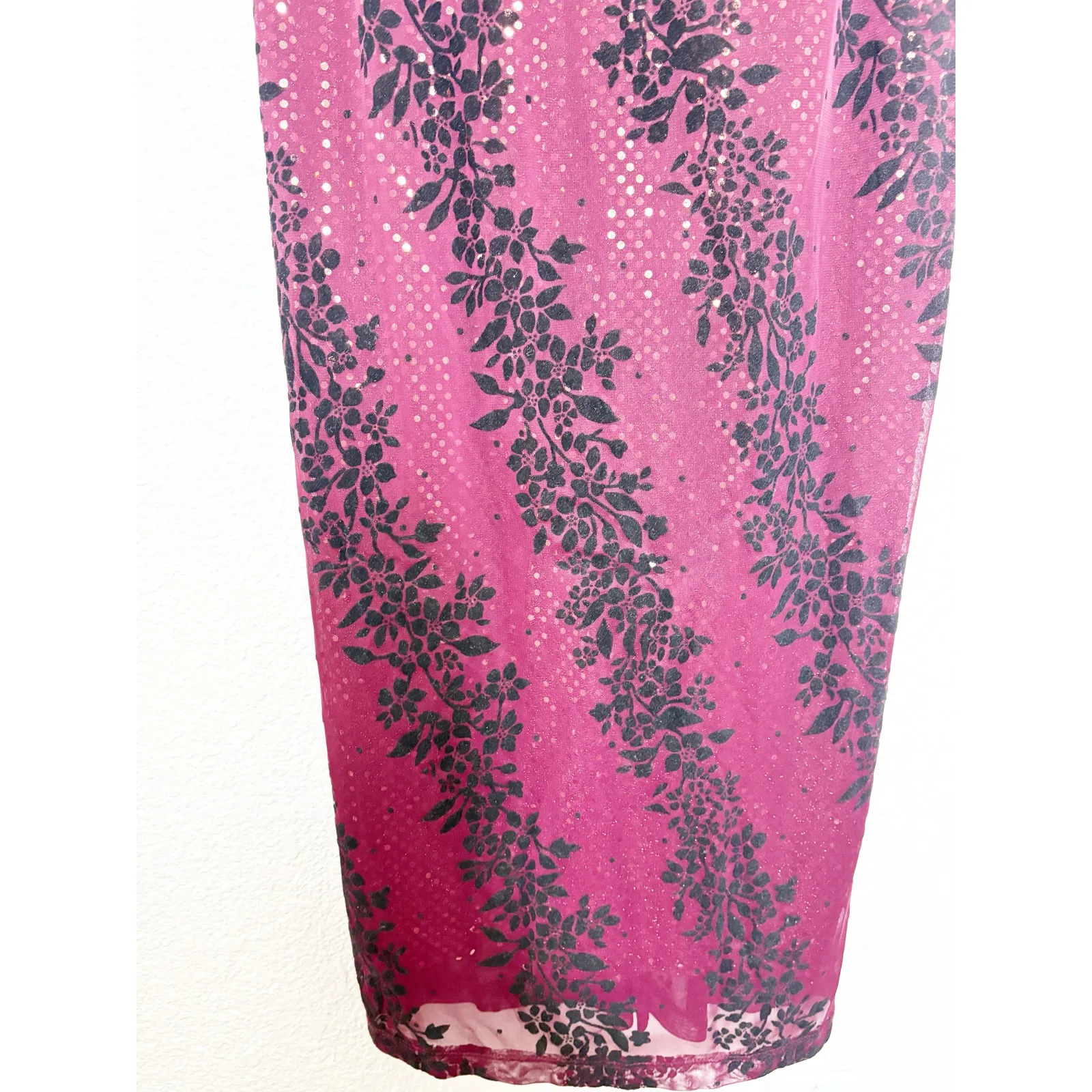 Vintage Y2K 90s Rampage Whimsygoth Velvet Sequin Maxi Dress Size Medium Fairy - Image 9