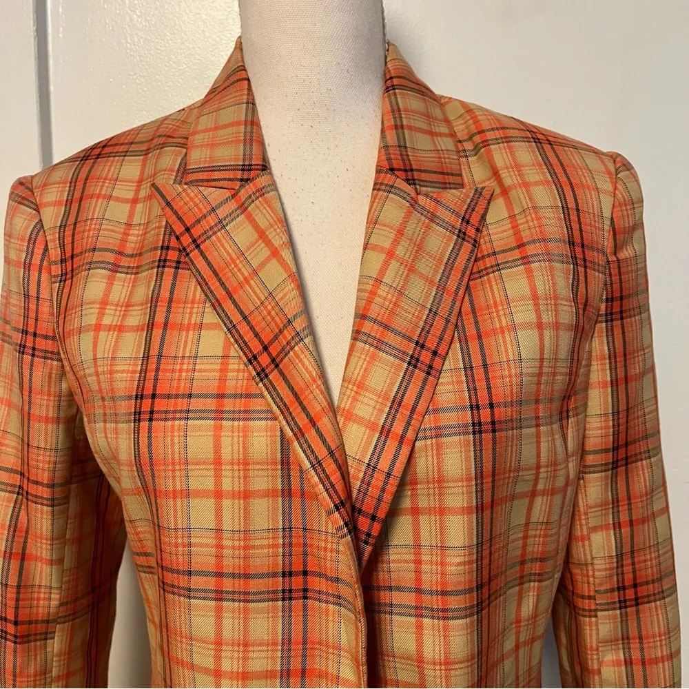 Grey Lab Los Angeles • Orange Plaid Oversized Blazer - Image 2