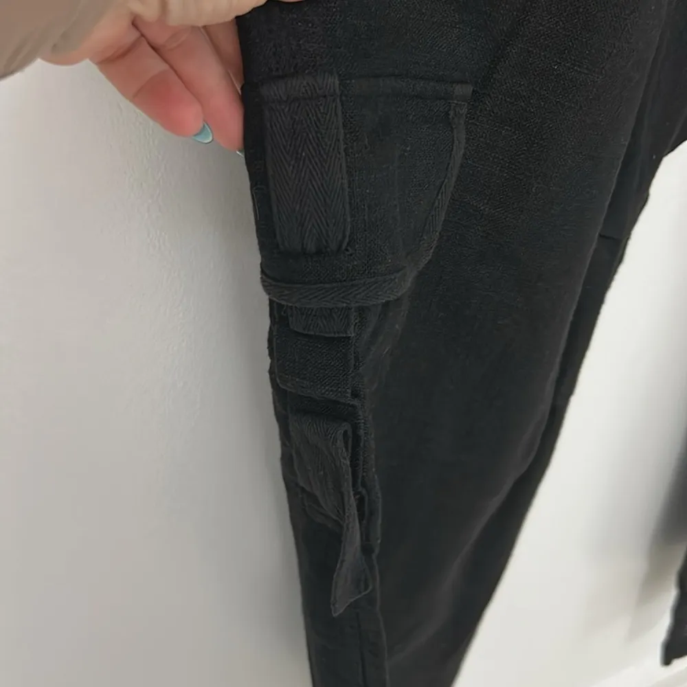 Soft Surroundings Black Linen Blend Cargo Pants - Image 5