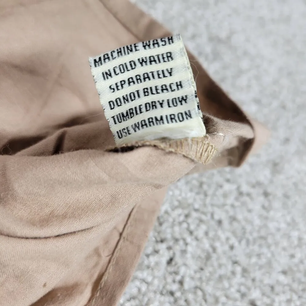 Sim & Sam Cropped Top Womens Large Beige Puff Sleeve Smocked Peplum Peasant - Image 9