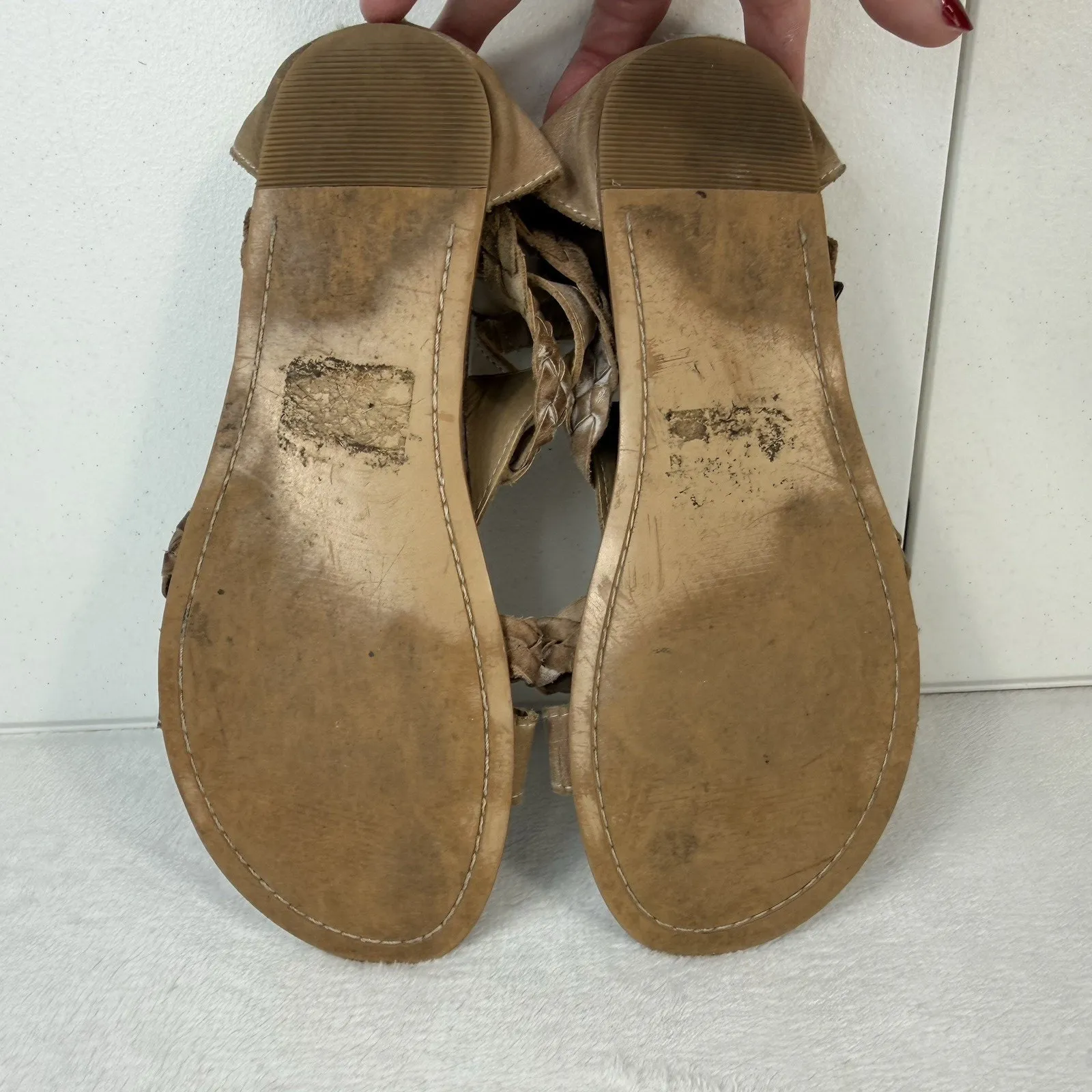 Roan By Bed Stu Sz 8 Posey Sandals Beige Leather Strap Shoes F990005 Womens Tan - Image 10