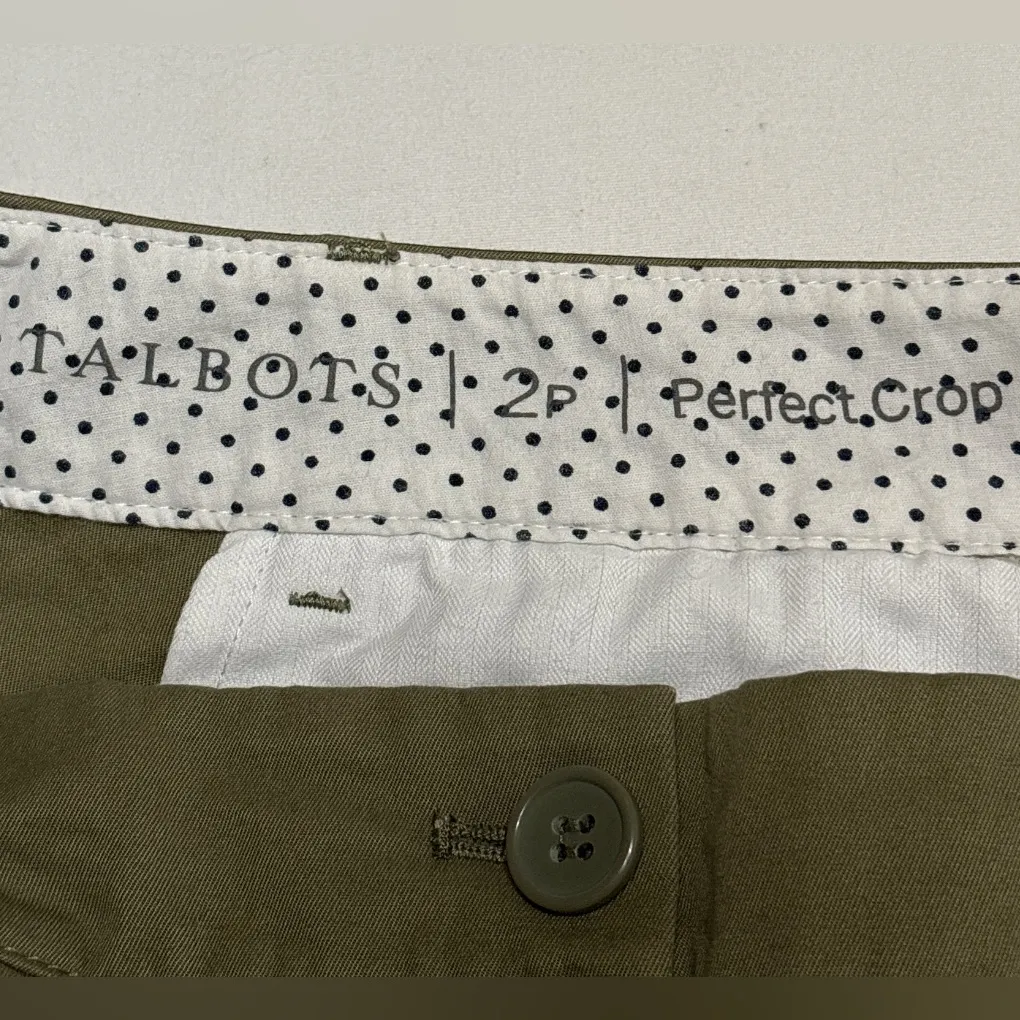 Talbots Green Perfect Crop Pants,Size 2P,Made in Indonesia,98% Cotton,2% Spandex - Image 3