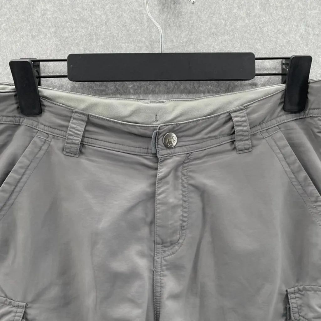 REI Cargo Hiking Outdoor Shorts‎ Womens 4 Nylon Gray Pockets - Image 2