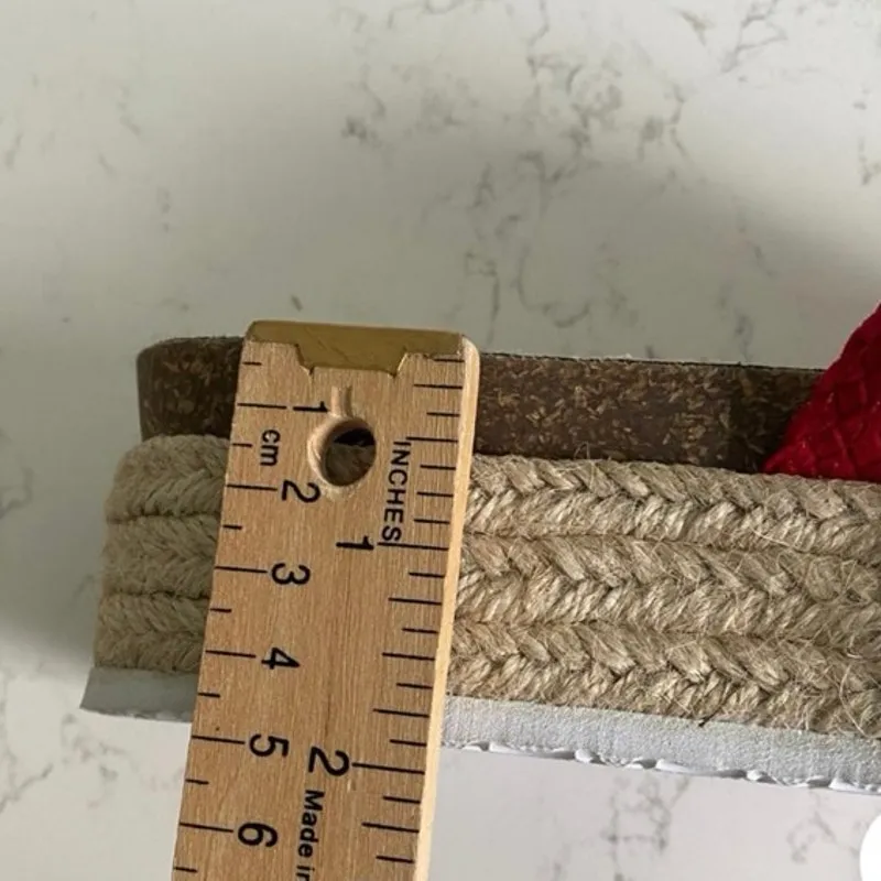 Vintage Havana with Red crochet uppers, slide on, S84 - Image 13