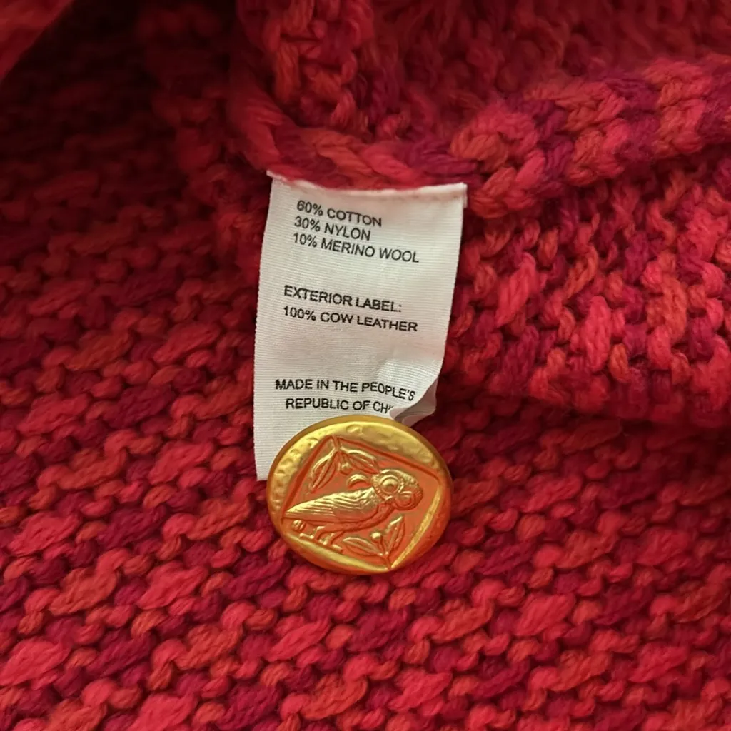 Birds of Paradis by Trovata Knit Savannah Cardigan Button Down Red Size M - Image 10