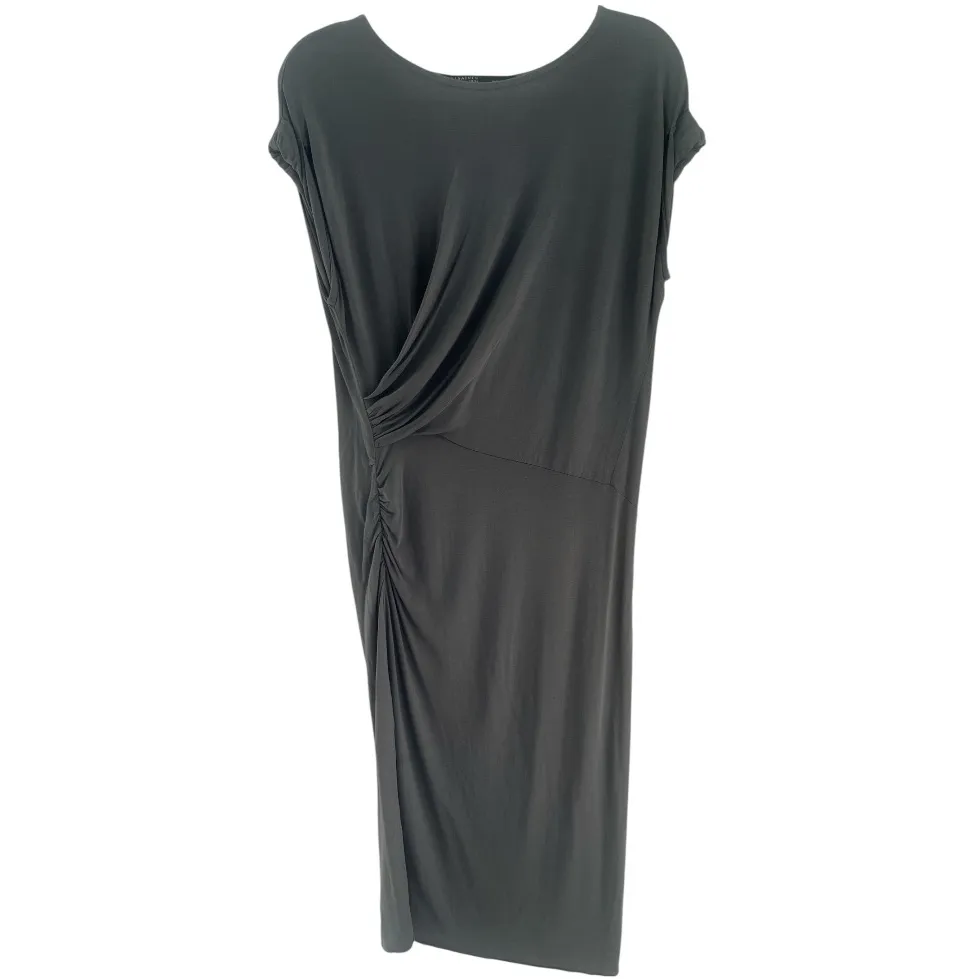 All Saints Alix Dress Sleeveless Ruching Stretch Jersey Knit Modal Gray Size 6 - Image 2