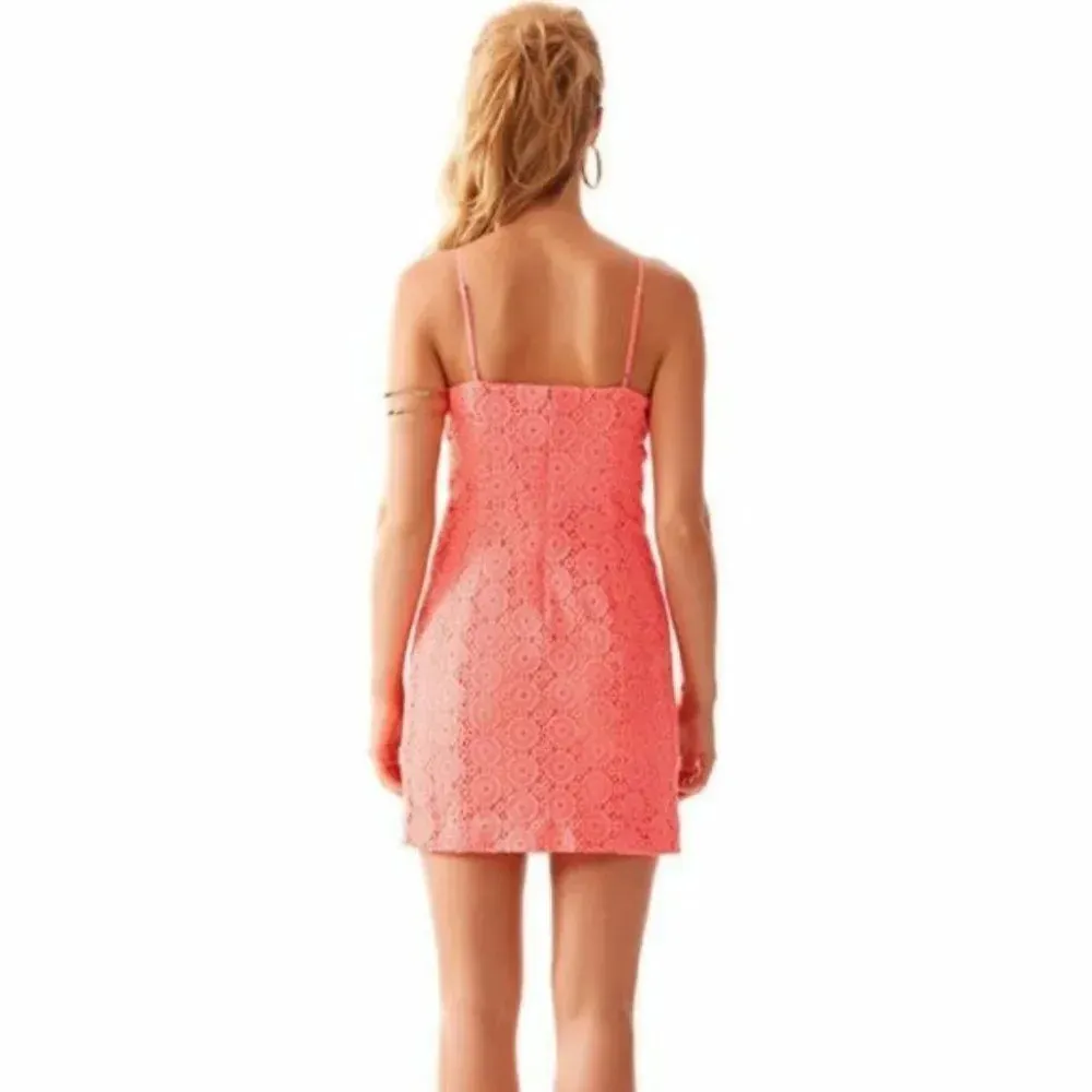 LILLY PULITZER Pink Costello Halter Dress Lace Pucker Pink Extra Small - Image 2