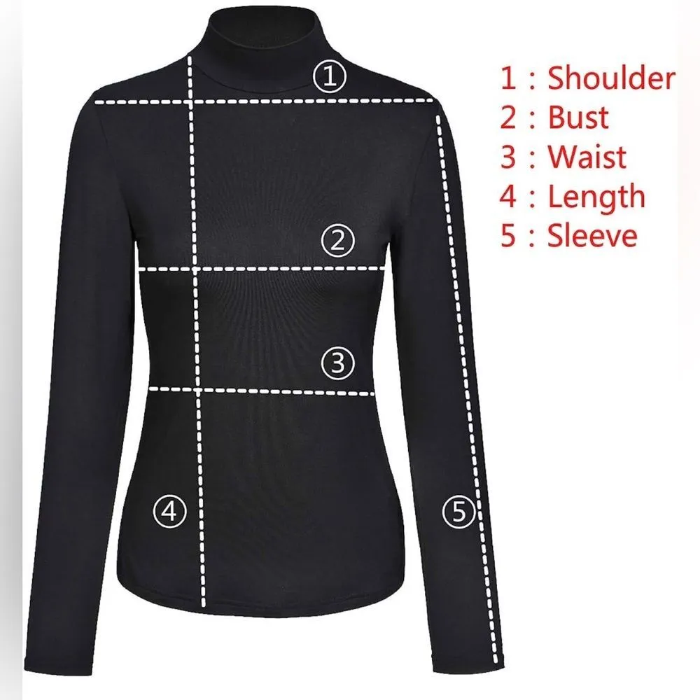 Women's Long Sleeve Mock Turtleneck Slim Fitted Stretchy Top (449) Size L - Image 5