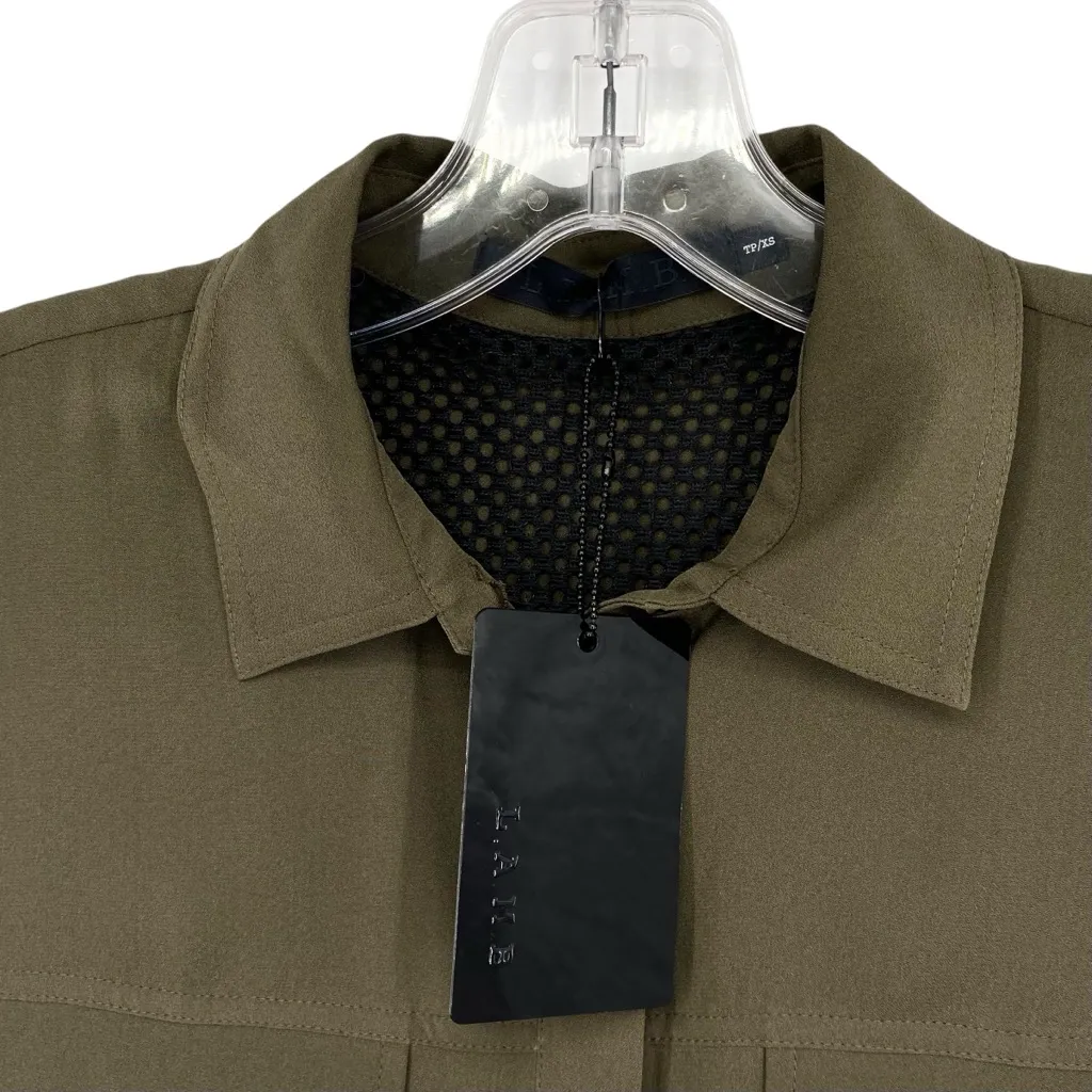 L.A.M.B Gwen Stefani Olive Green Silk Shirt Dress New - Image 4