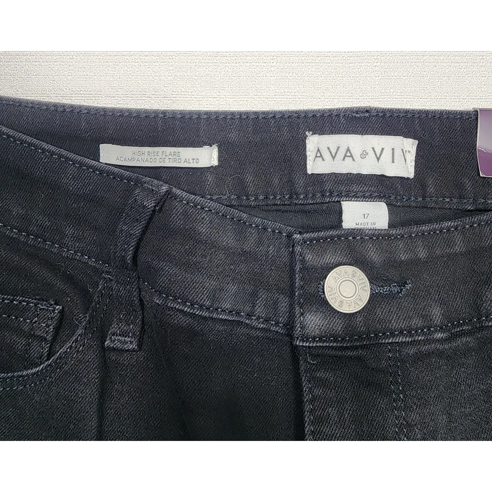 AVA & VIV Women's High rise flare jeans 17 W36''x L43'' - Image 7