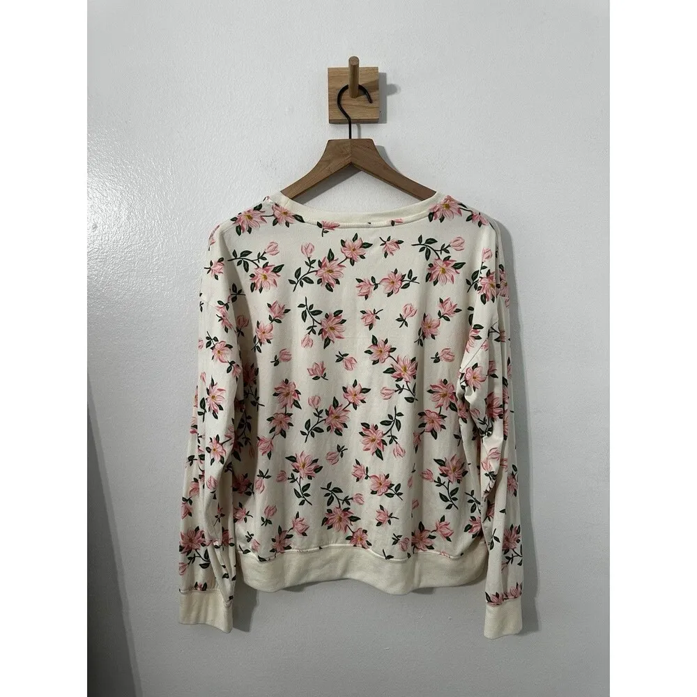 Draper James Shirt Women Large Off White Natalie Sweatshirt in Magnolia Prairie - Image 5