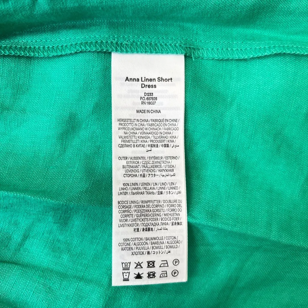 NWOT Boden Linen Aquamarine Green Ruffles Dress Size 6 Knee Length - Image 12