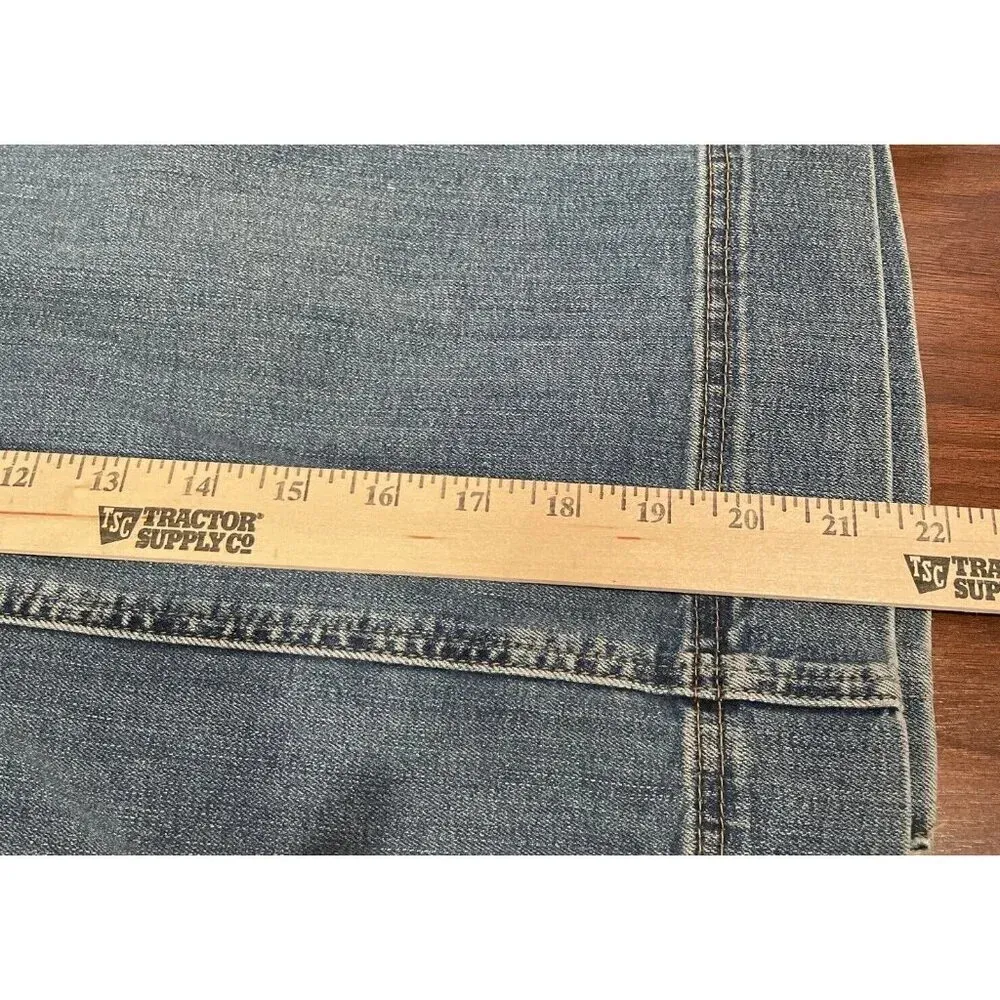 Lee Size 10M Mid Rise Essential Indigo Knee Length Denim Skirt Cargo Stretch NEW - Image 5