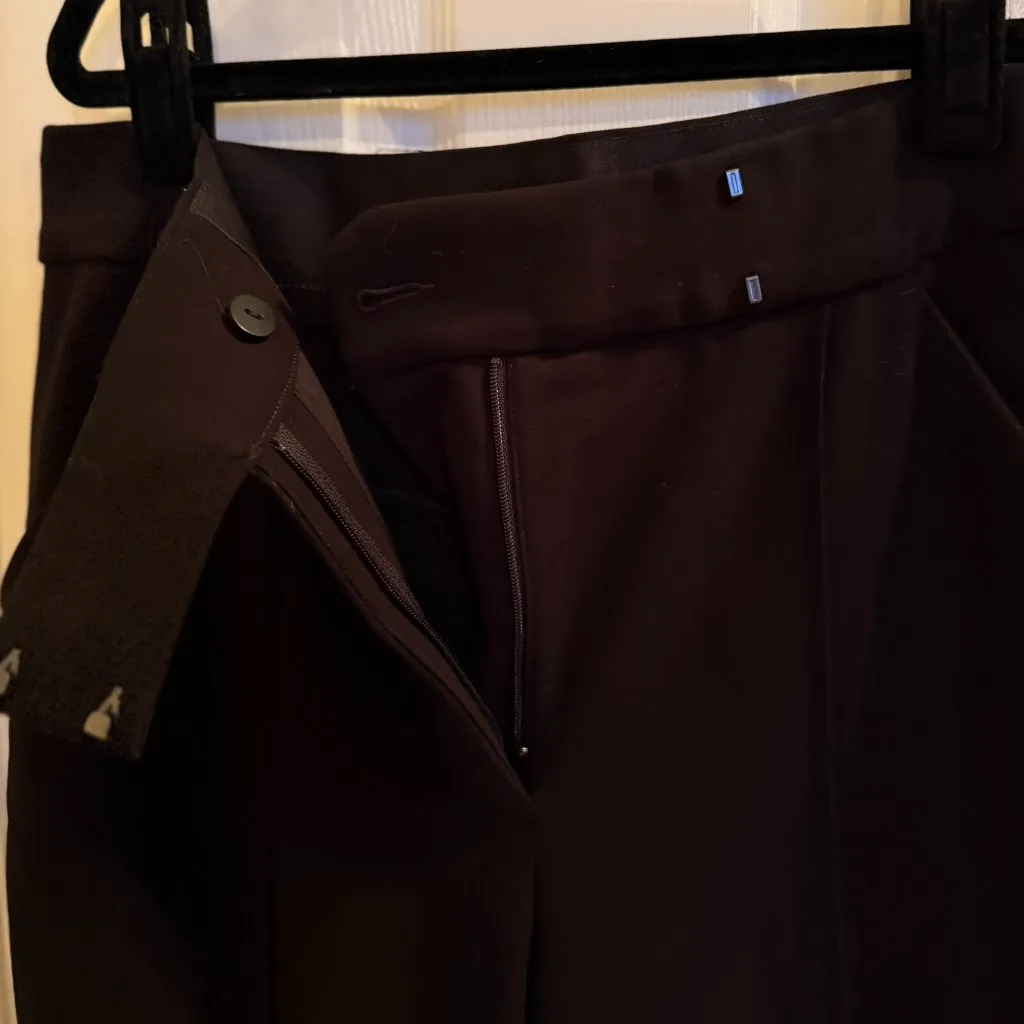 Black Express Flare Trouser Pants Vertical Accent Seam Super High Rise 10S Short  - Image 7