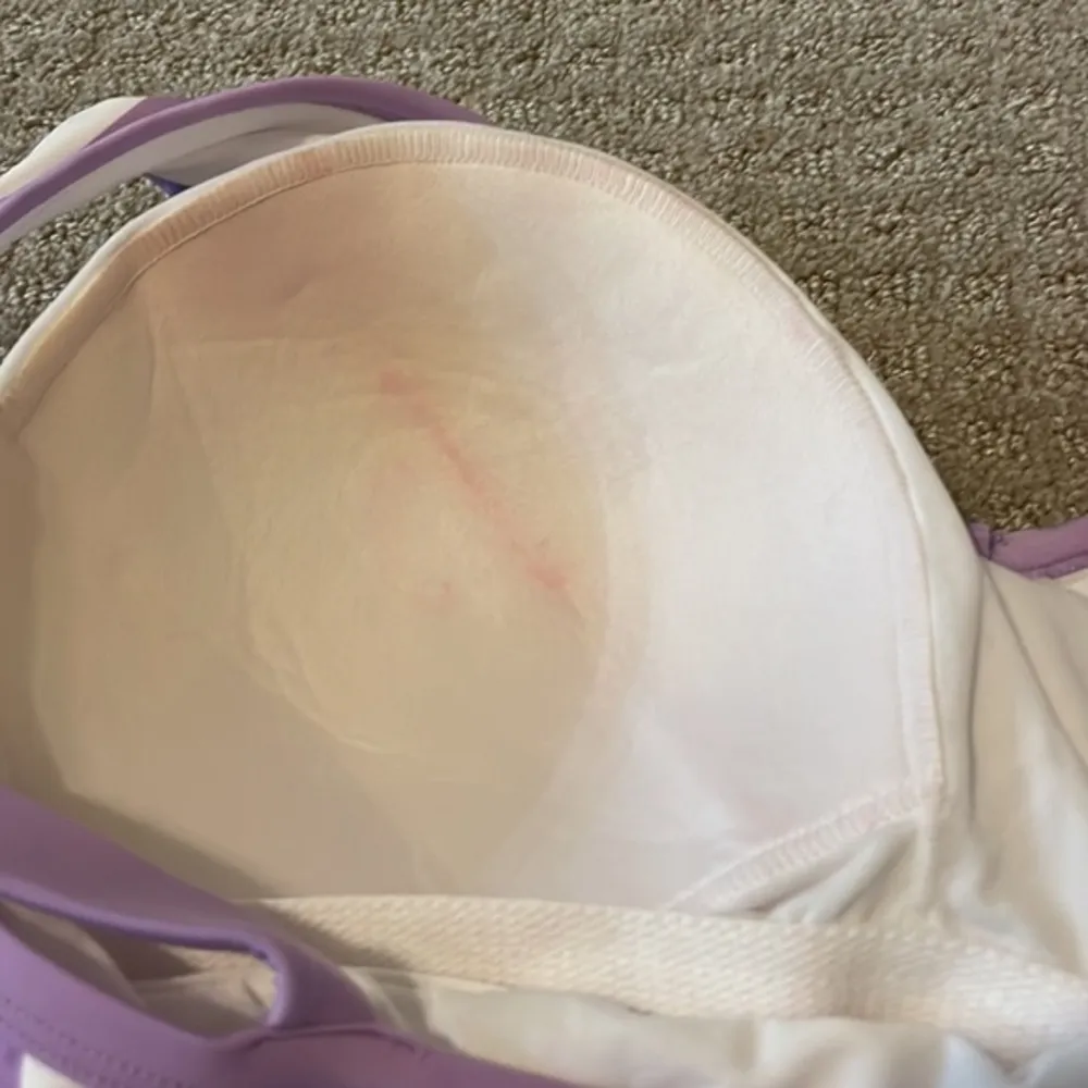 NWT- Kona Sol Lilac & White Stripes V-Neck One Piece Swimsuit - Image 8