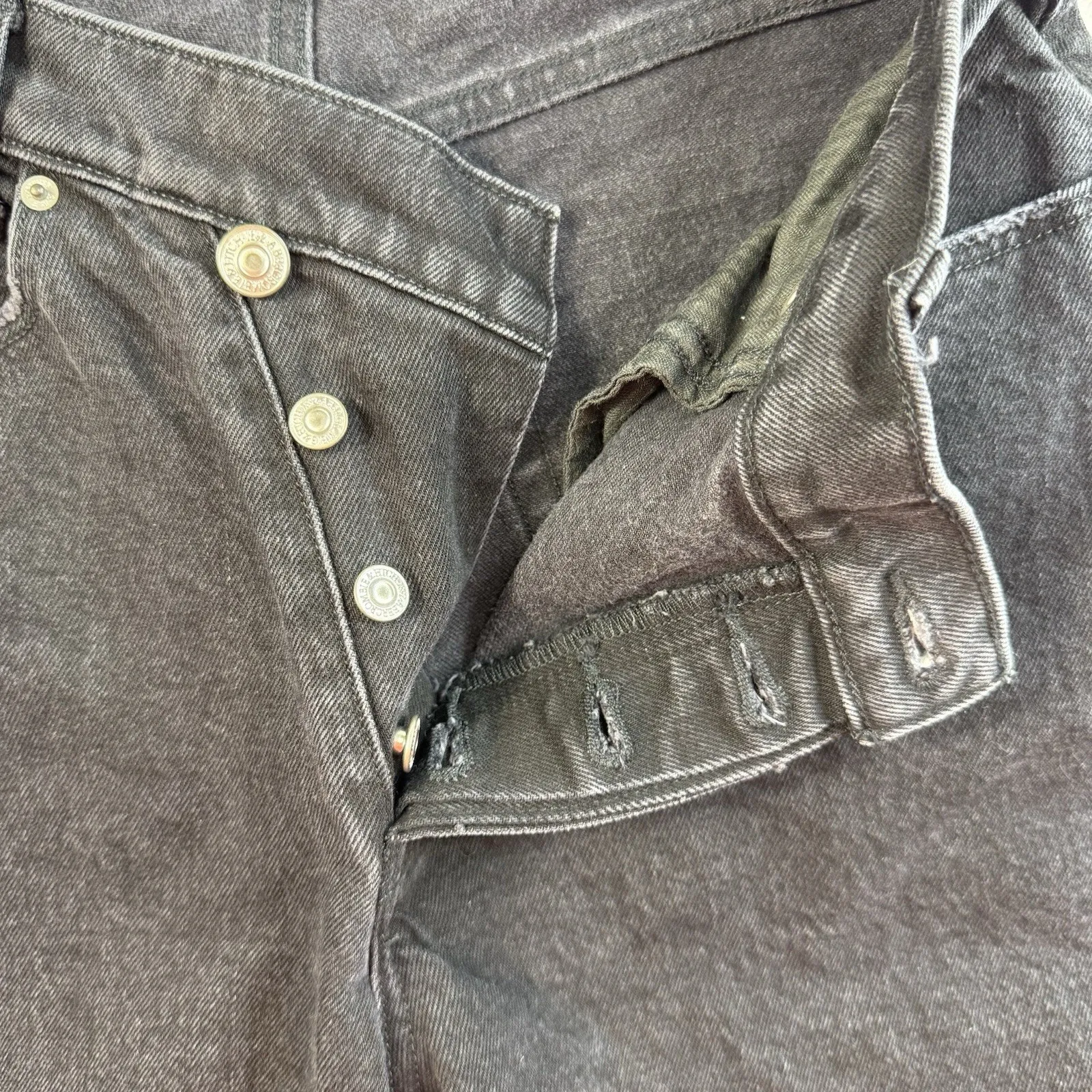 Abercrombie Fitch 29 8 Curve Love High Rise Dad Jeans Asymmetrical Waist Black - Image 9