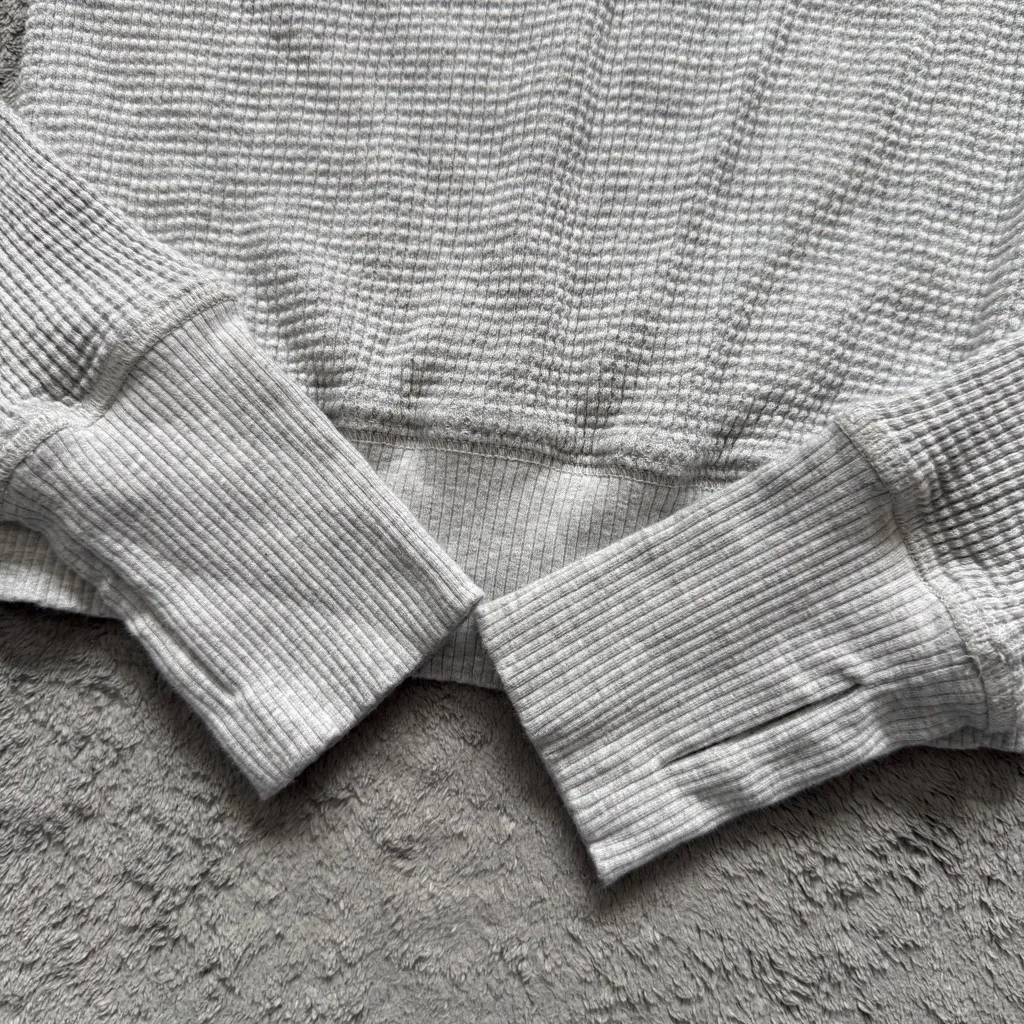 OFFLINE Aerie Wow! Waffle Notch Neck Long Sleeve Shirt Lounge Cozy Basic Layer - Image 4