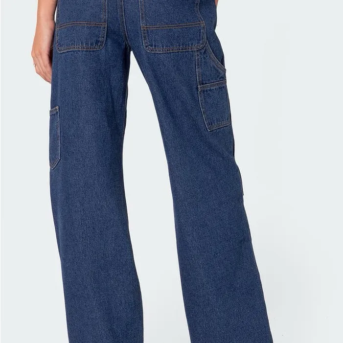 EDIKTED Ayla Low Rise Carpenter Jeans SIZE medium - Image 5